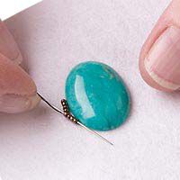 Step 4 - Backstitch around cabochon